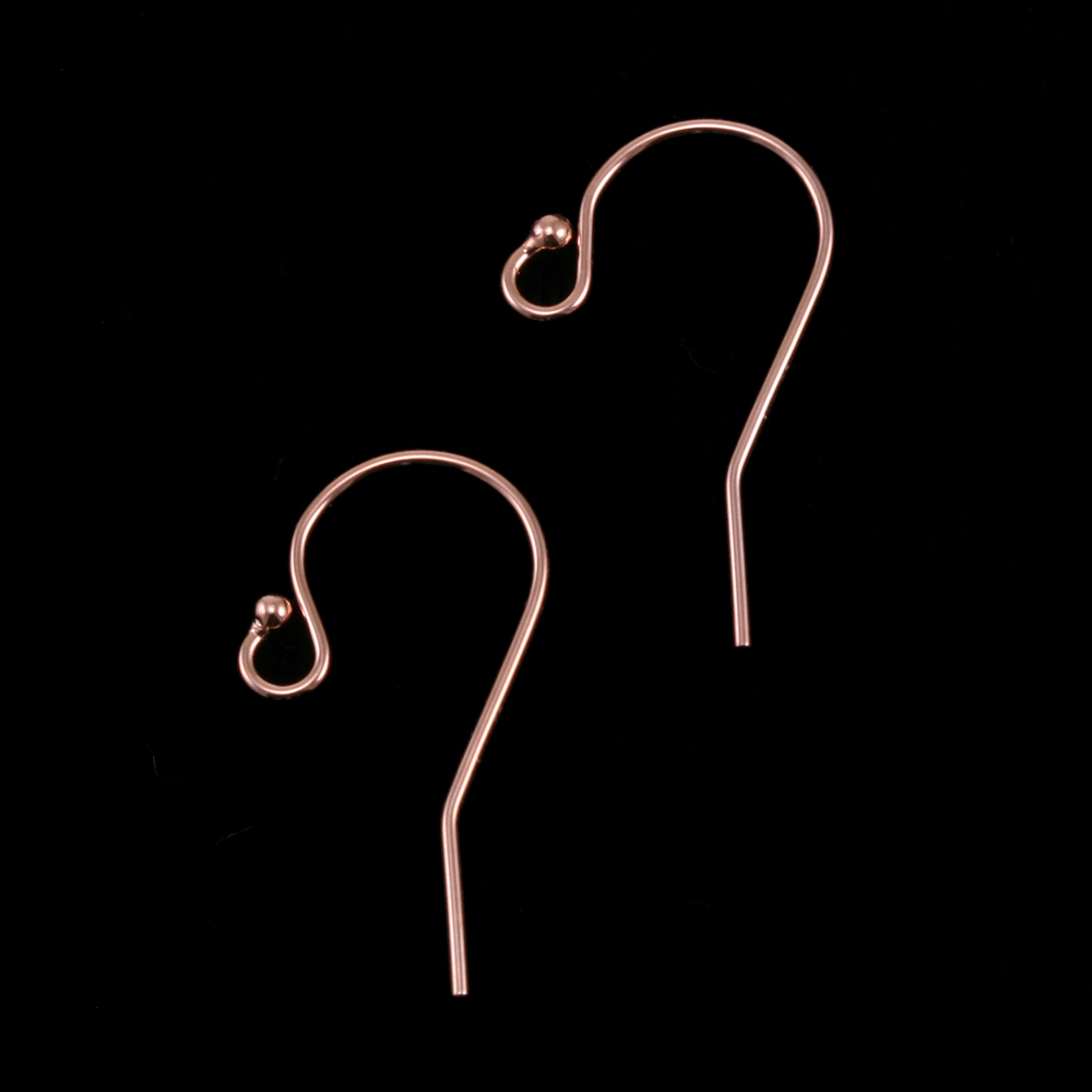 Rivets, Findings & Stringing Rose Gold Filled 1mm Balled Earwires